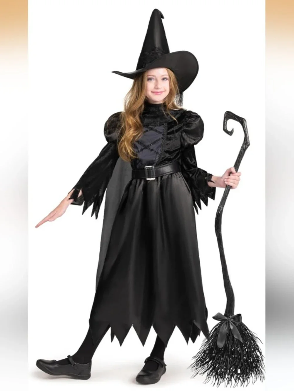 Spooktacular Creations Black Witch Costume Size Small 5-7 Years NWT